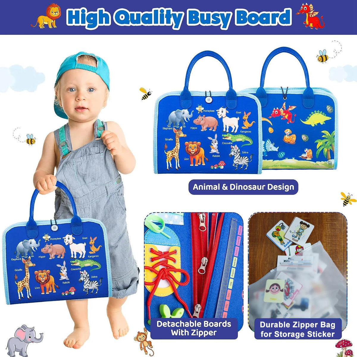 Tablero ocupado, juguetes Montessori, actividades educativas de aprendizaje preescolar, tablero sensorial, juguetes de habilidades motoras finas, viaje, libro ocupado para niños