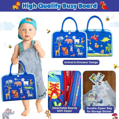 Tablero ocupado, juguetes Montessori, actividades educativas de aprendizaje preescolar, tablero sensorial, juguetes de habilidades motoras finas, viaje, libro ocupado para niños