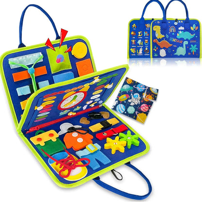 Tablero ocupado, juguetes Montessori, actividades educativas de aprendizaje preescolar, tablero sensorial, juguetes de habilidades motoras finas, viaje, libro ocupado para niños